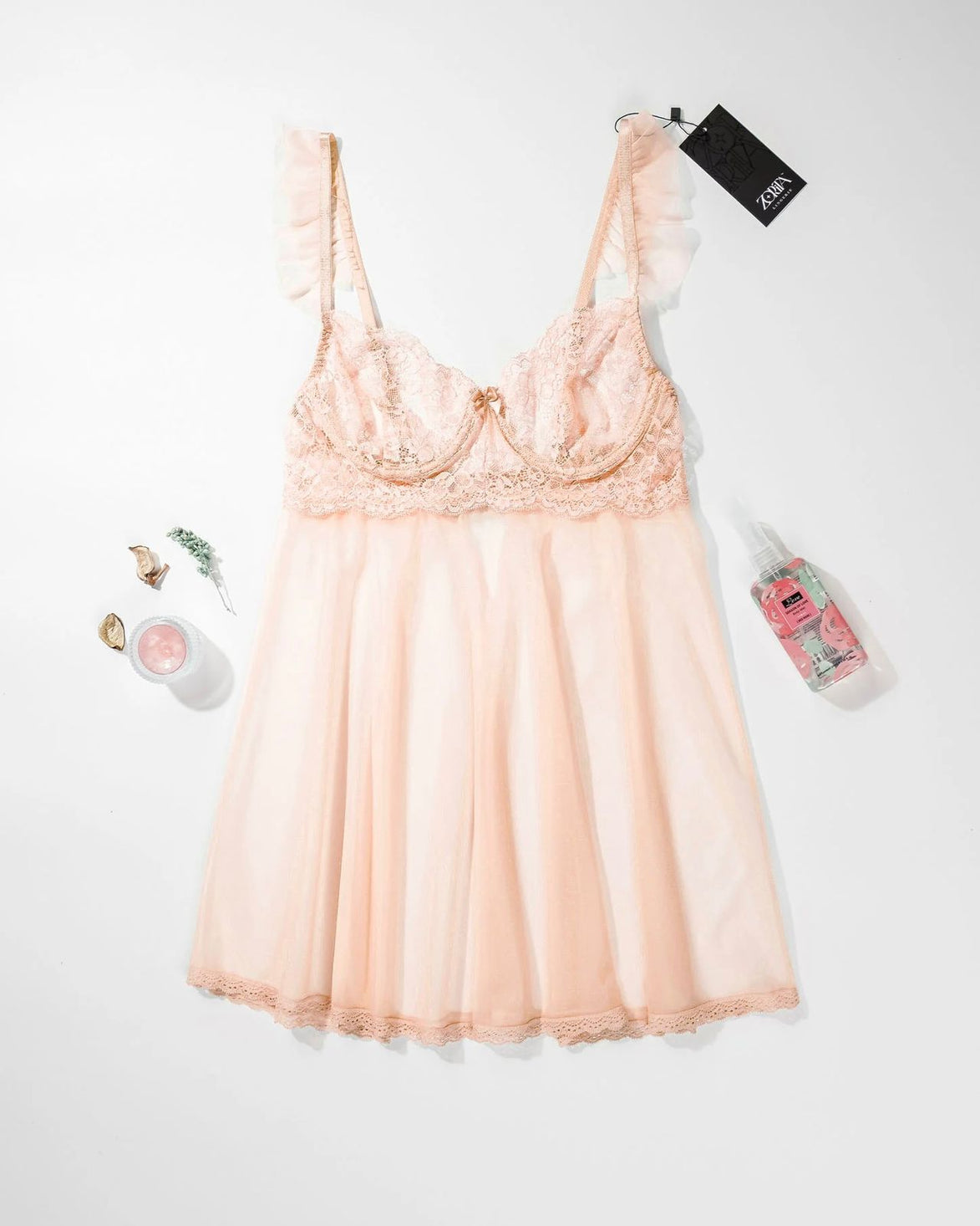 بيبي دول شيفون باللون النهدي